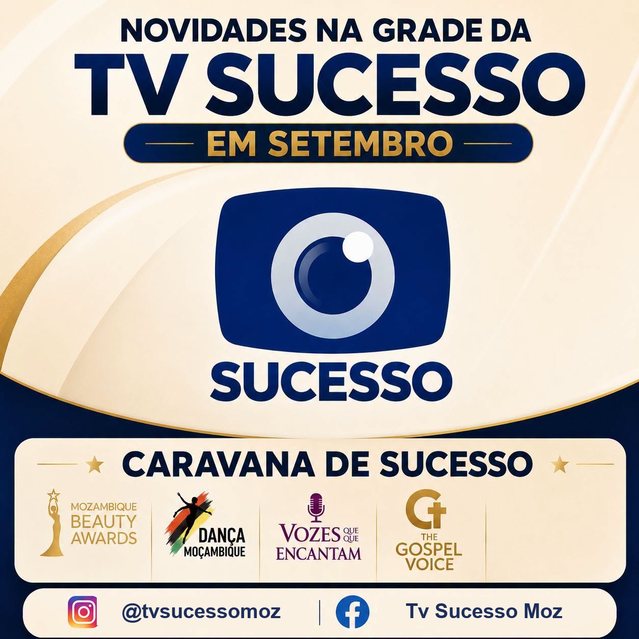Anúncio oficial da Caravana de Sucesso na grelha da TV Sucesso